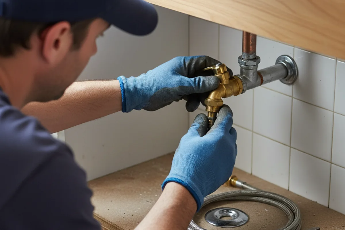 Shutoff valve and fitting work during Faucet and Fixture Repair in Damascus